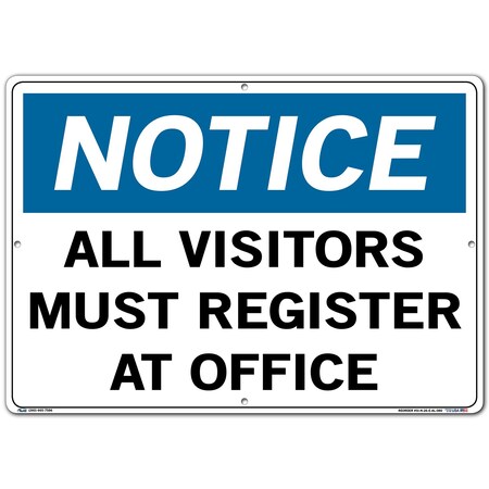 Vestil Aluminum Sign, 14-1/2" Height, 20-1/2" Width, Aluminum, Rectangle, English SI-N-26-E-AL-080